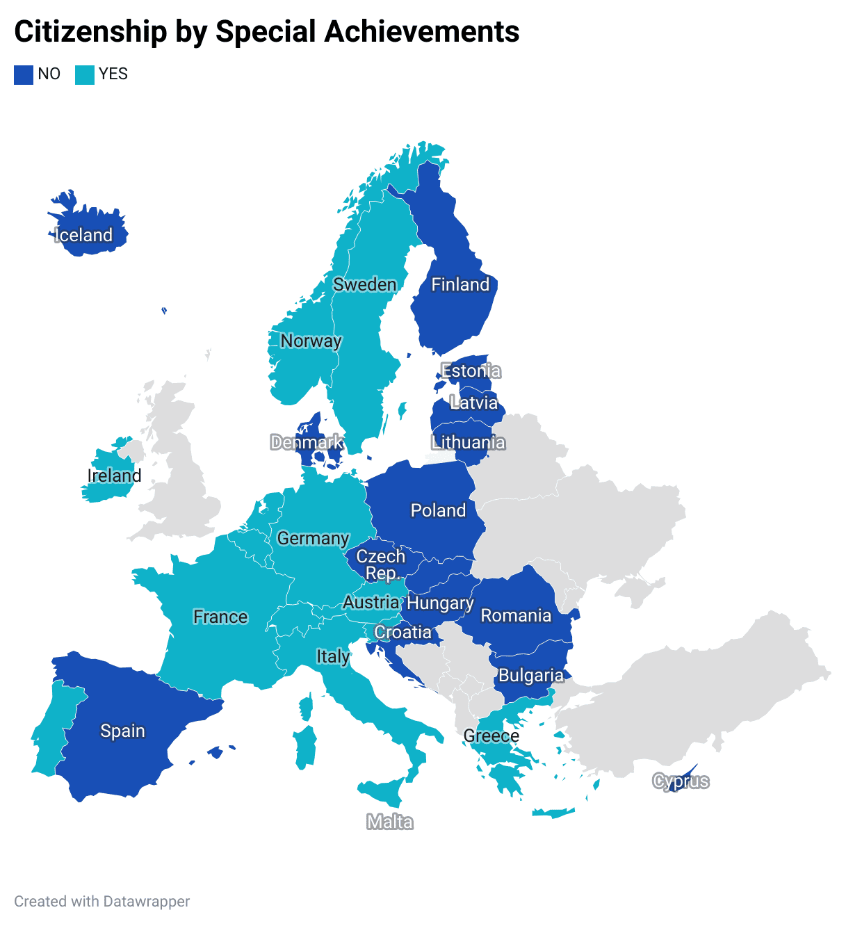 Map Eu Citizenship by Special Achievement