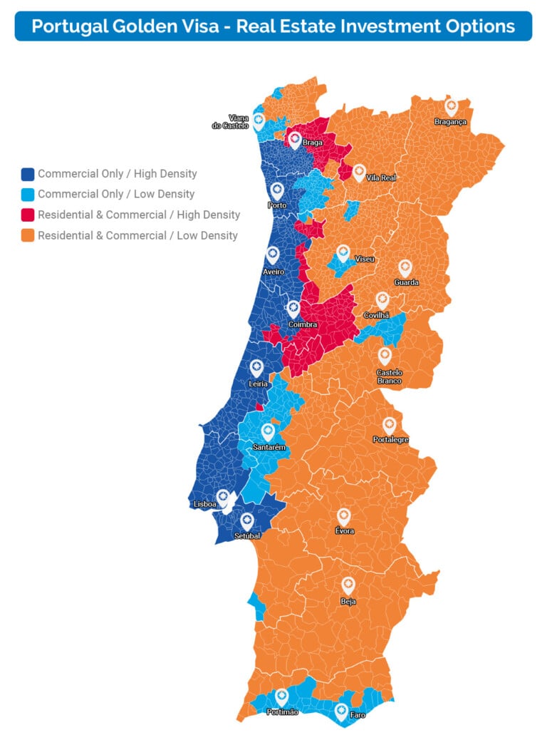 Conheça as áreas de baixa densidade do Golden Visa Portugal
