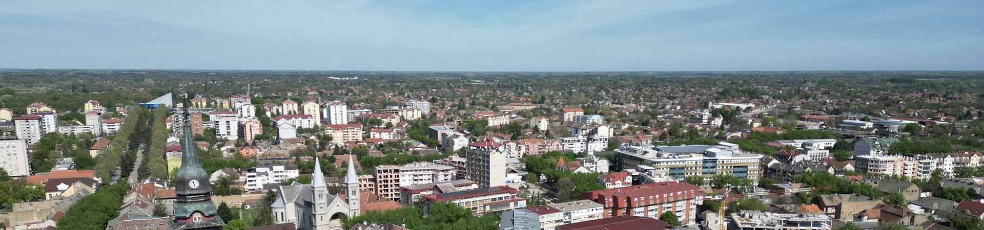 aerial view of subotica serbia