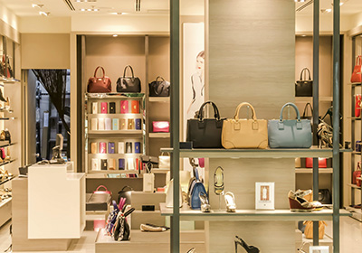 store with hand bags luxury shopping