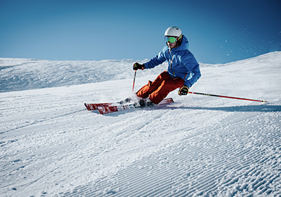 man skiing